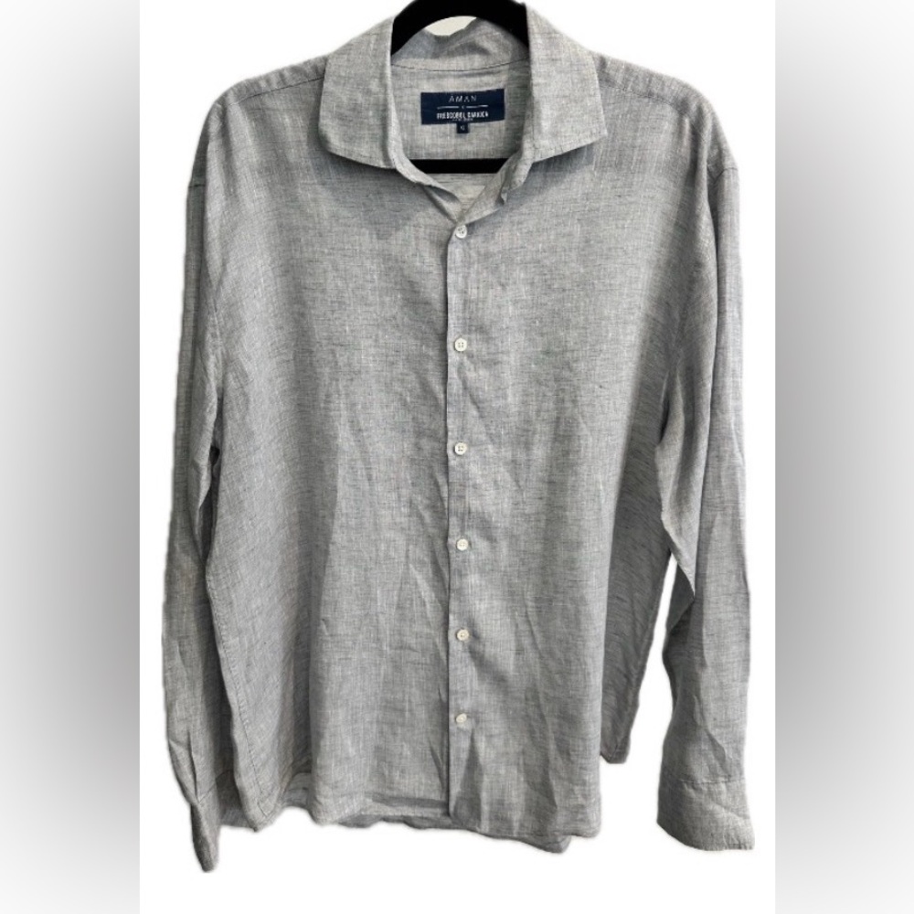 Professional Athletes ĀMAN x Frescobol Carioca Linen Button-Up Grey- Size XL